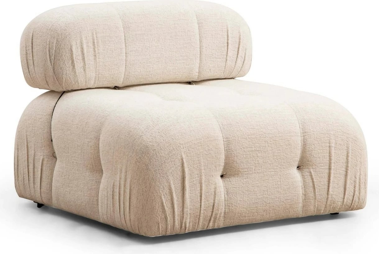 Karrige një vendëshe Bubble O1, stof krem bouclette