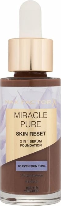 Fondatinë Max Factor Miracle Pure Skin Reset 2in1 Serum Foundation 100-110 Very Deep për femra, 30ml