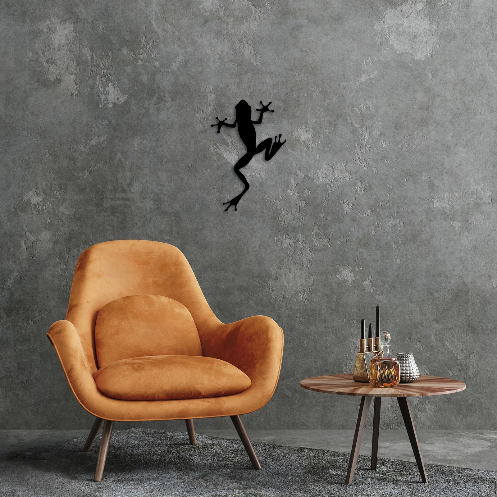 Aksesor dekorativ metalik për mur, bretkosë, Wallity, 28x42cm