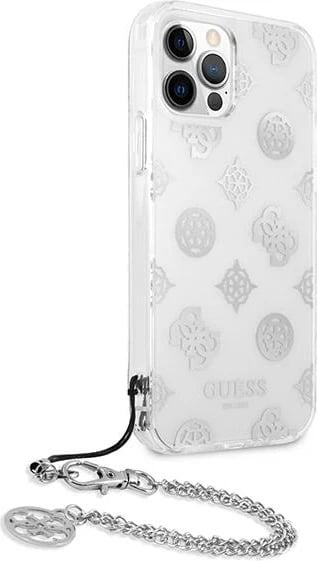 Mbështjellës Guess Peony Chain për iPhone 12 Pro Max 6.7", argjendtë Mbështjellës Guess Peony Chain për iPhone 12 Pro Max 6.7", argjendtë