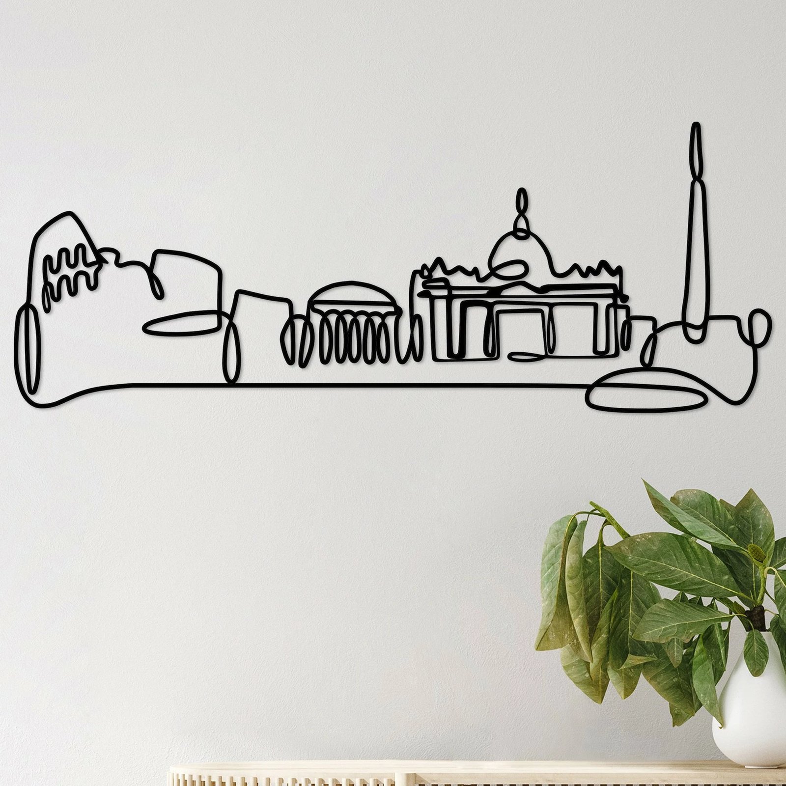 Aksesor dekorativ metalik për mur, Wallity, City