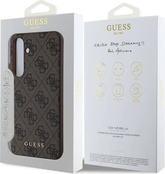 Mbështjellës Guess 4G Metal Gold Logo për Samsung Galaxy S24 FE S721, Kafe Mbështjellës Guess 4G Metal Gold Logo për Samsung Galaxy S24 FE S721, Kafe