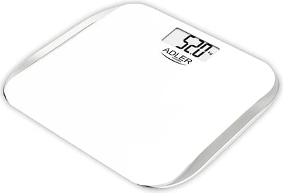 peshore banjoje, Adler, AD 8164, kapacitet 180 kg, saktësi 100 g, xham i temperuar, ekran LCD, e bardhë