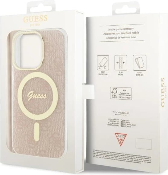 Mbështjellës Guess 4G MagSafe për iPhone 14 Pro 6.1", Rozë Mbështjellës Guess 4G MagSafe për iPhone 14 Pro 6.1", Rozë