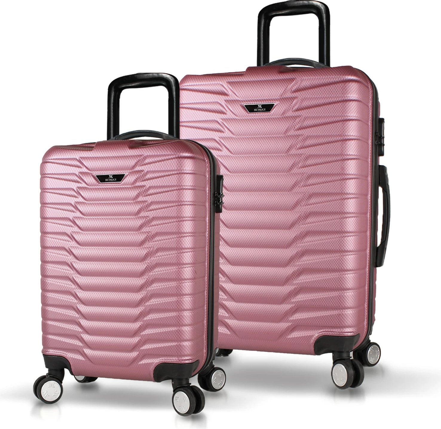 Set valixhesh (2 copë), ngjyrë rozë gold, Zoozie Bags, 5653