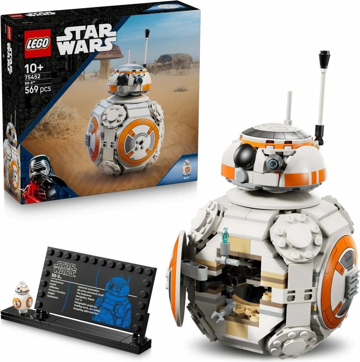 Set konstruktues LEGO Star Wars 75452 BB-8, 569 pjesë, 10+, plastikë, bardhë/portokalli