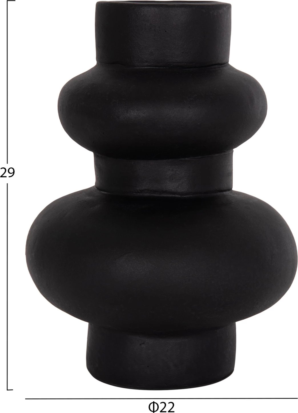 Vazo dekorative tavoline LEMA, terrakotë e zezë, FH4664.01M, 22x29cm