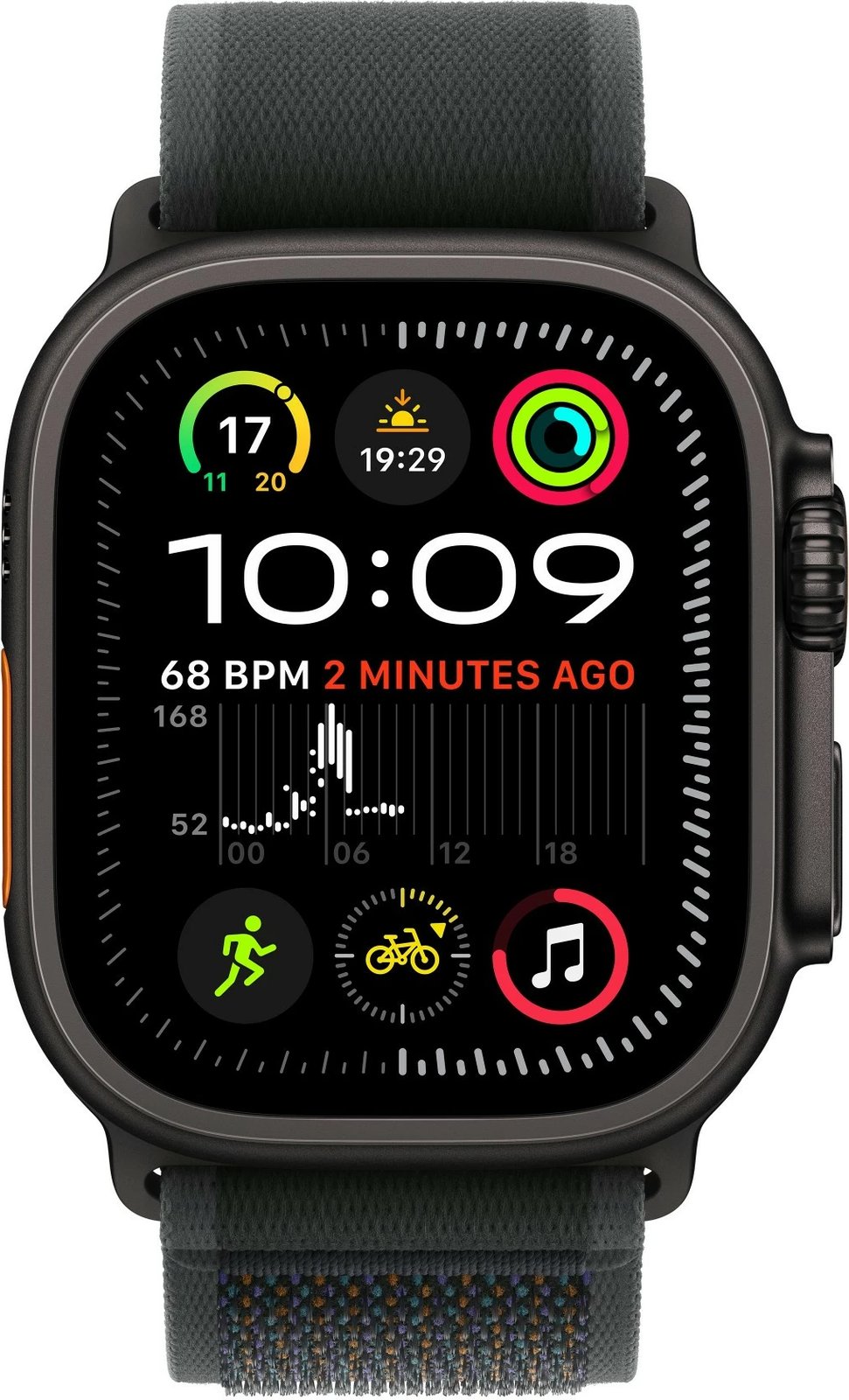 Rrip Apple TrailLoop 49mm, M/L, i zi, për Apple Watch