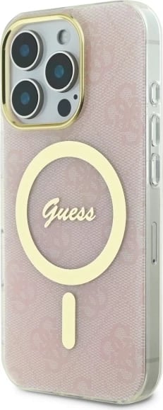 Mbështjellës Guess IML 4G MagSafe për iPhone 16 Pro Max, Rozë