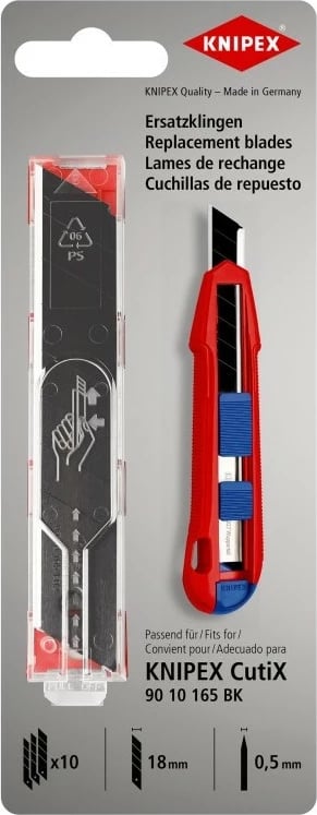 Tehe zëvendësuese Knipex CutiX, çelik inox, 10 copë