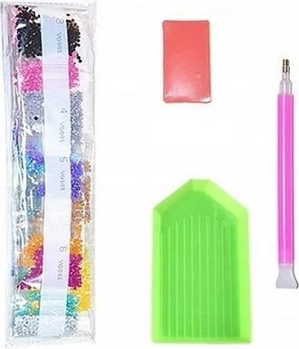 Set mozaiku me diamantë Norimpex NO-1009427, Vetura e Kuqe, 30x40 cm, shumëngjyrësh