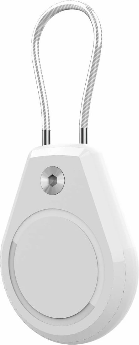 Mbështjellës Hurtel për Apple AirTag, WAT-61-0Y1S, 2 copë, i bardhë + i zi, me kabllo çeliku, waterproof