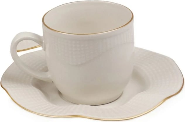 Set filxhanash kafeje, 12 copë, Hermia Concept, krem dhe ari, MLN12KT14R520