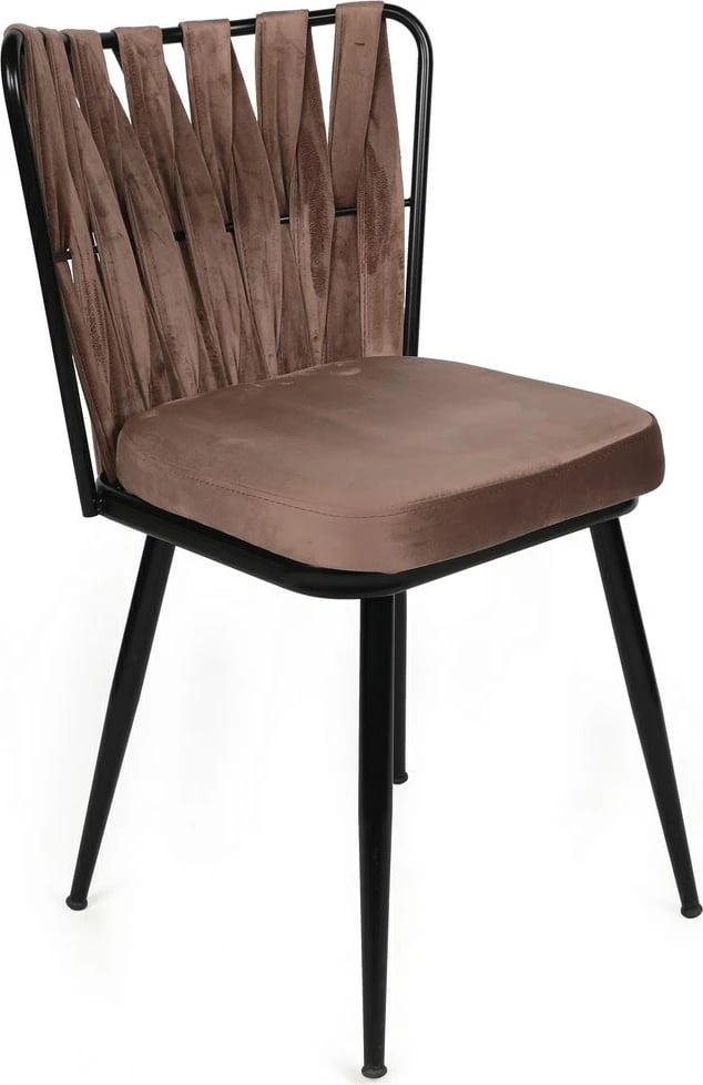 Set karrigesh (4 copë), Hanah Home, Kuşaklı-233 V4, ngjyrë kafe e çelët dhe e zezë