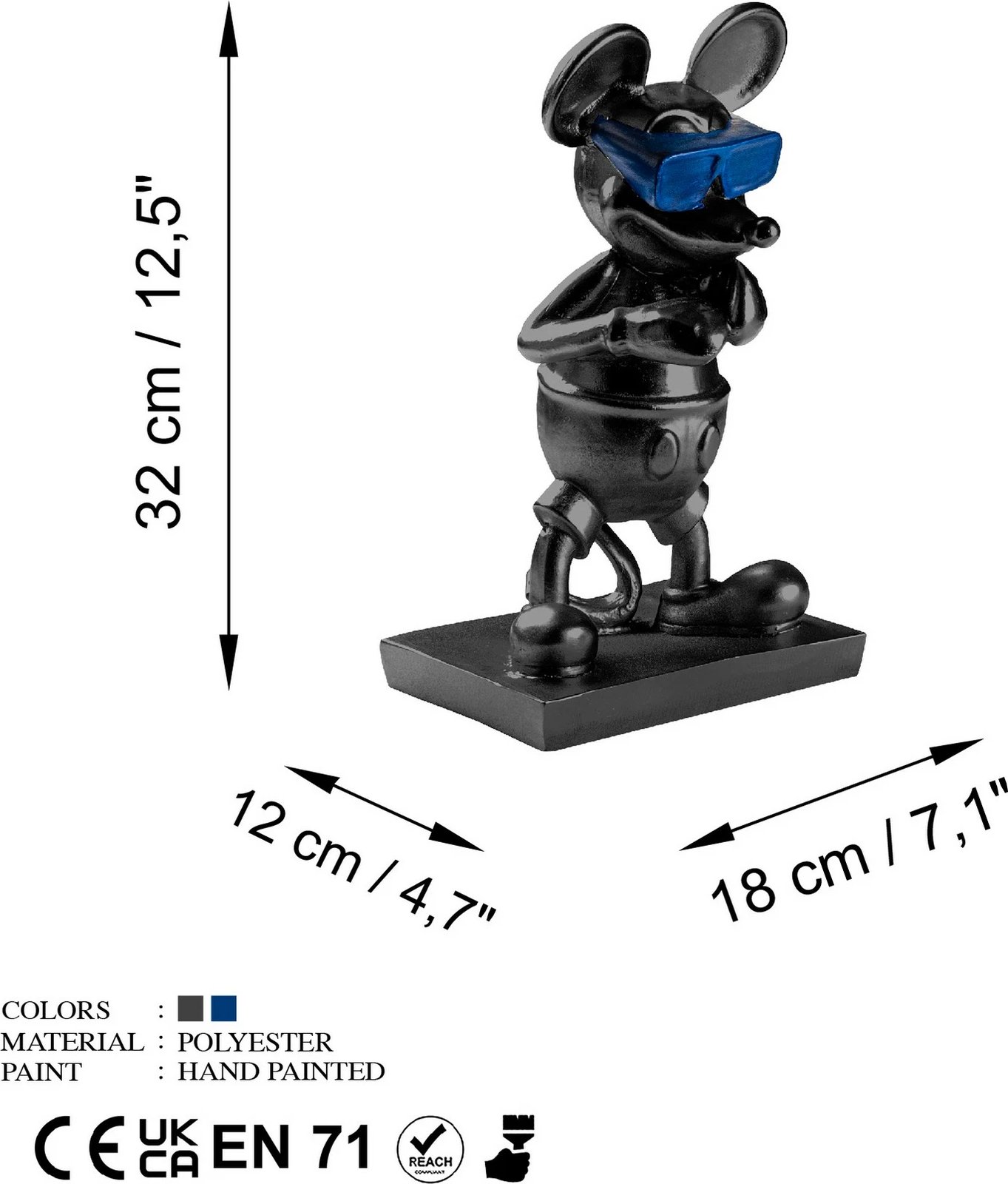 Objekt dekorativ Aberto Design, Souris-4, ngjyrë e zezë dhe blu Objekt dekorativ Aberto Design, Souris-4, ngjyrë e zezë dhe blu