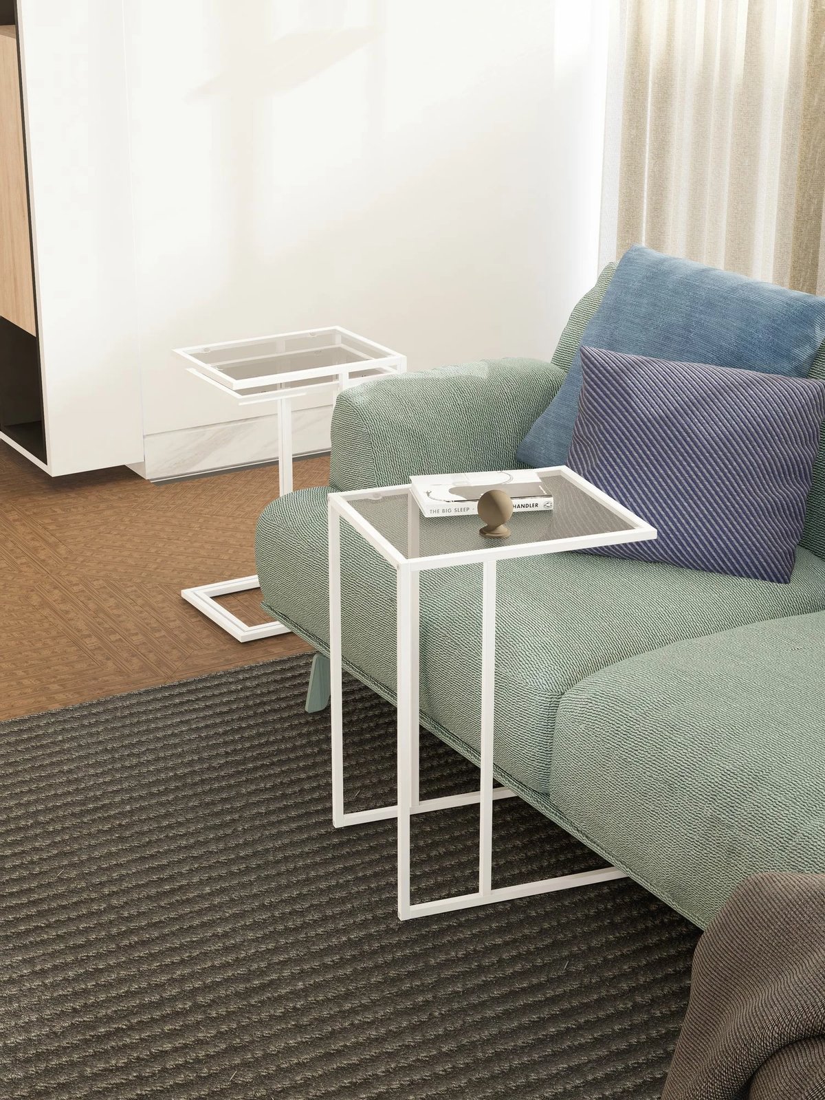 Set tavolinash të vendosshme, 3 copë, Hanah Home Ibiza C, e bardhë, fume