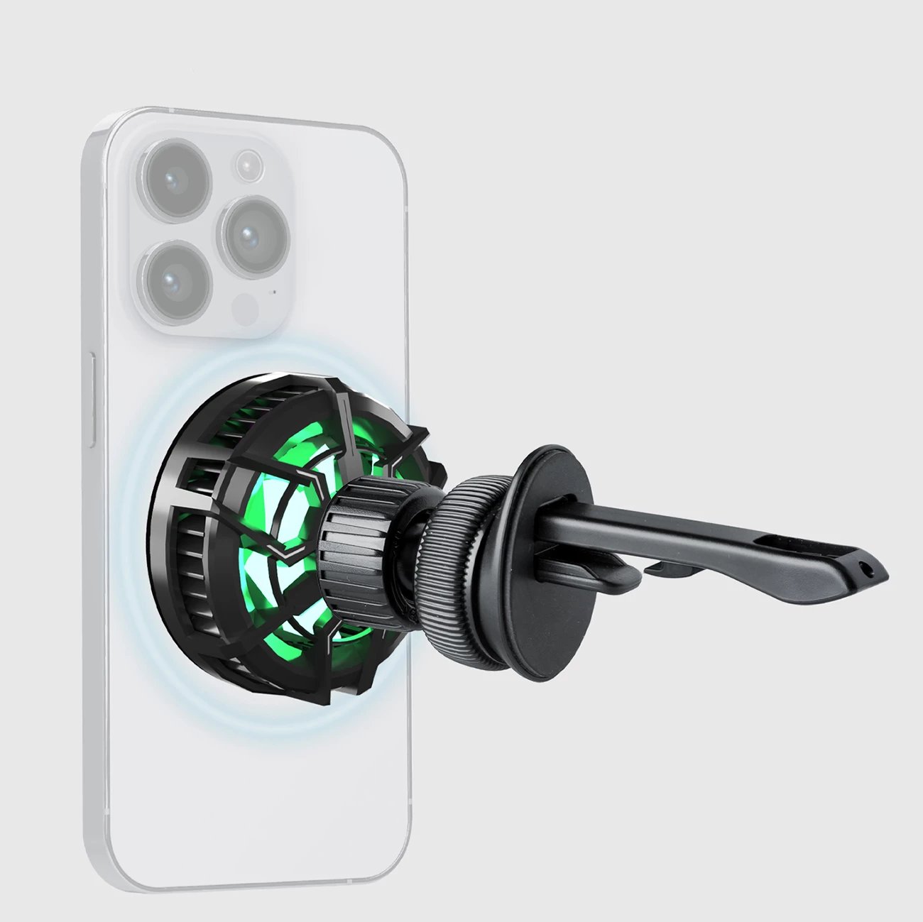 Mbajtës magnetik me karikues wireless SBS TESUPFANWIR15W, për grilë të ajrit, 15W, me ftohje, i zi