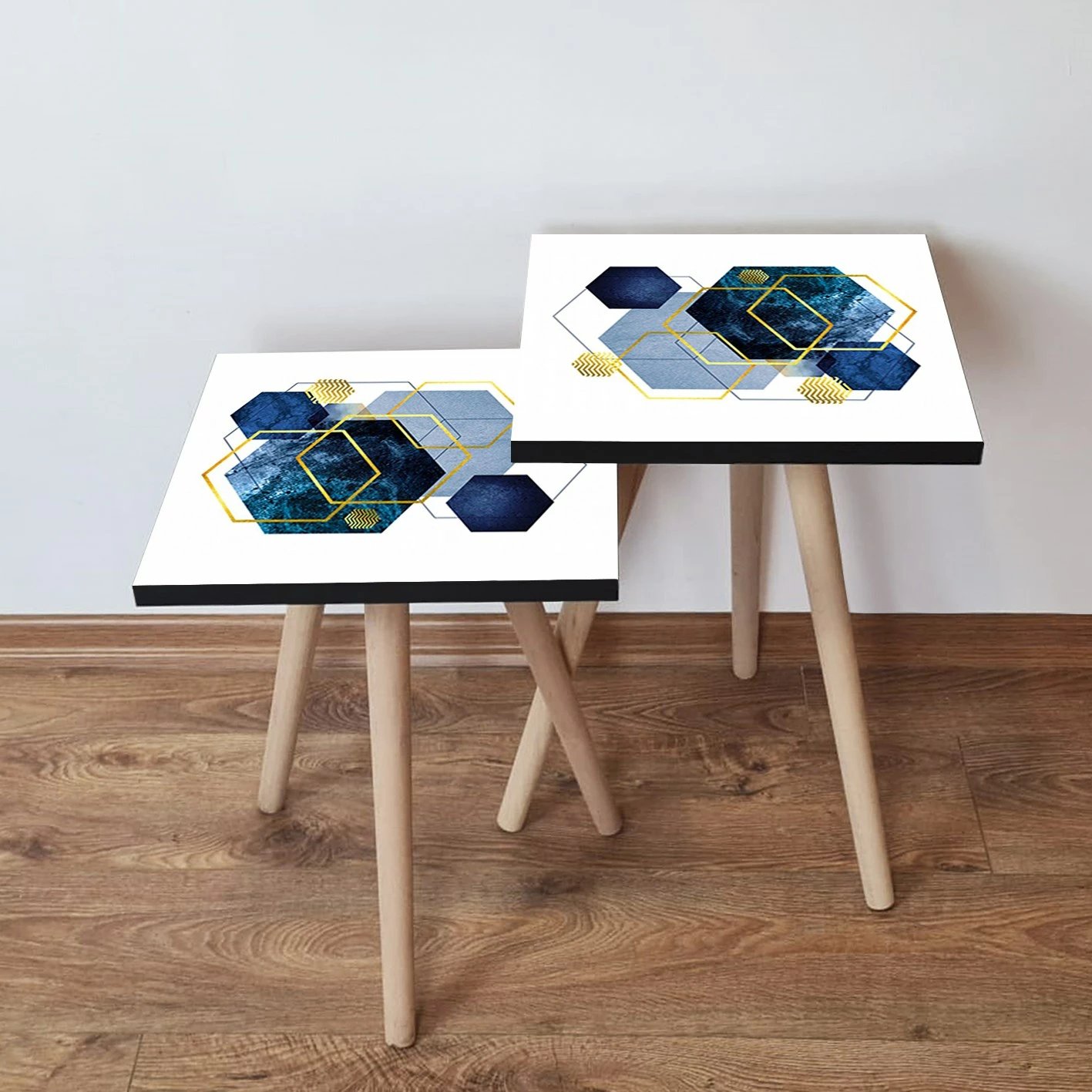 Tavolina ndihmëse të vendosshme (2 copë), Skye Decor, 2Shp327, ngjyrë kaltër e errët