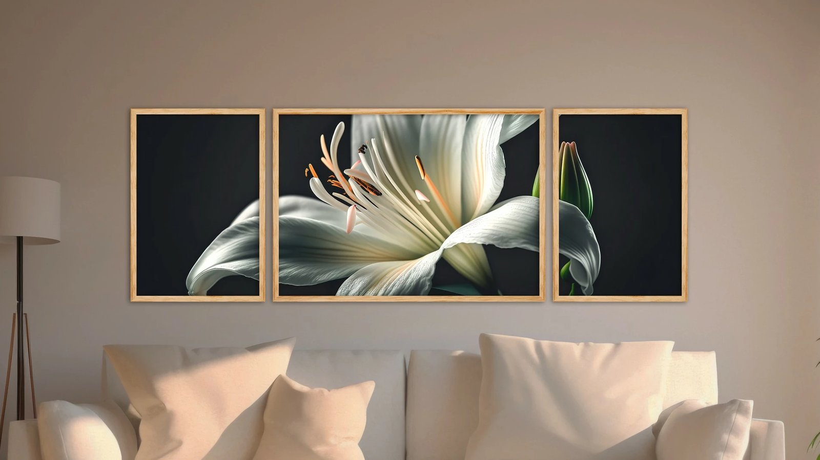 Pikturë dekorative me kornizë MDF (3 copë), Wallity, Huhu309, 50x140