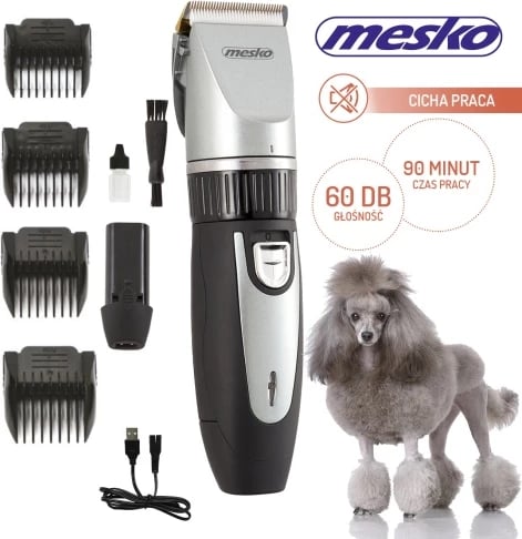 Makinë qethëse për kafshë shtëpiake, Adler, MS 2826, kokë titan me teh qeramik, 35W, deri 90 min, me/pa kabllo, set me 4 krehra dhe bateri shtesë Makinë qethëse për kafshë shtëpiake, Adler, MS 2826, kokë titan me teh qeramik, 35W, deri 90 min, me/pa kabllo, set me 4 krehra dhe bateri shtesë