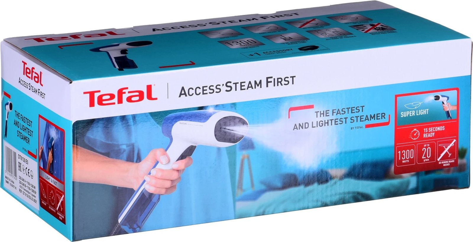 Hekur portativ për lyerje Tefal DT613, 1300 W, Bardhë dhe Blu