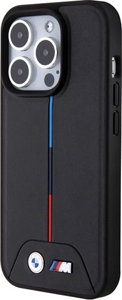 Mbështjellës BMW Quilted Tricolor MagSafe për iPhone 15 Pro, i zi