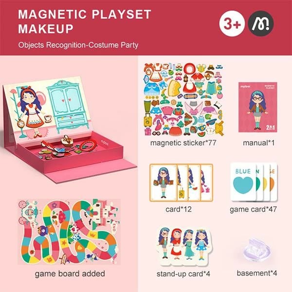 Set magnetik Mideer Sweet Girl 2 në 1, 71 pjesë