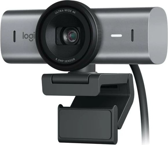 Webcam, Logitech MX Brio 960-001554, 4K ultra-wide 8MP, për livestream, gri e çelët