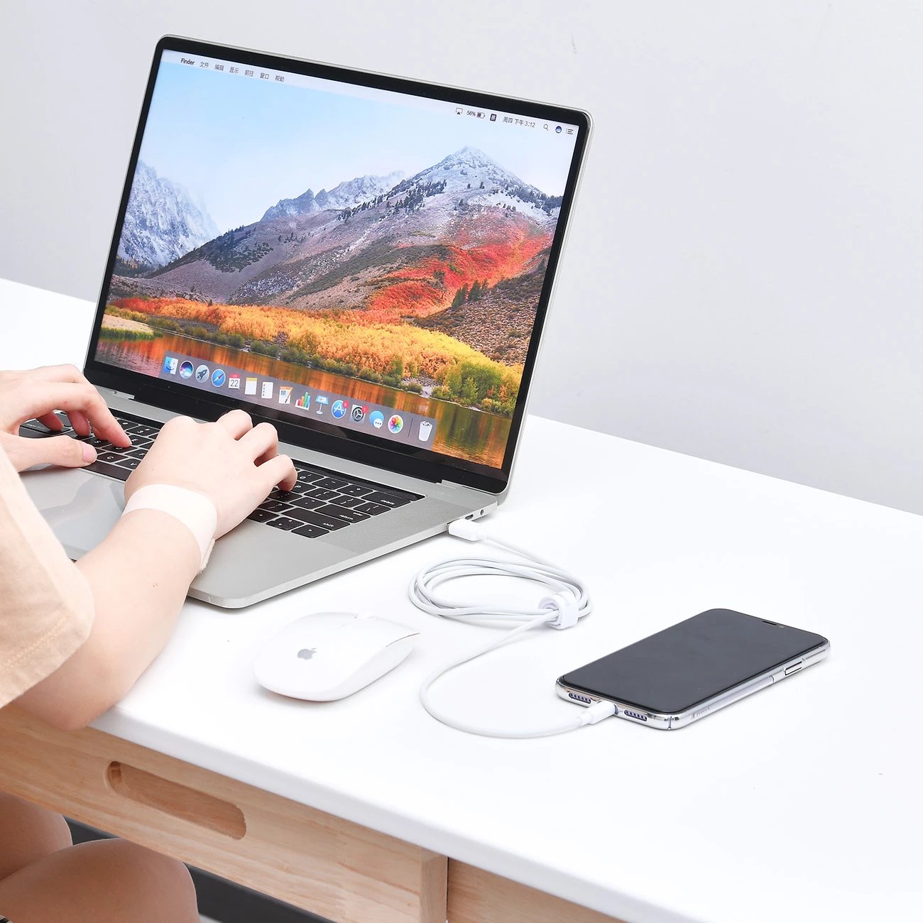 Kabllo Baseus Simple Wisdom TZCATLZJ-02, Lightning/USB-C, 1.5m, 20W, 2 copë, Bardhë