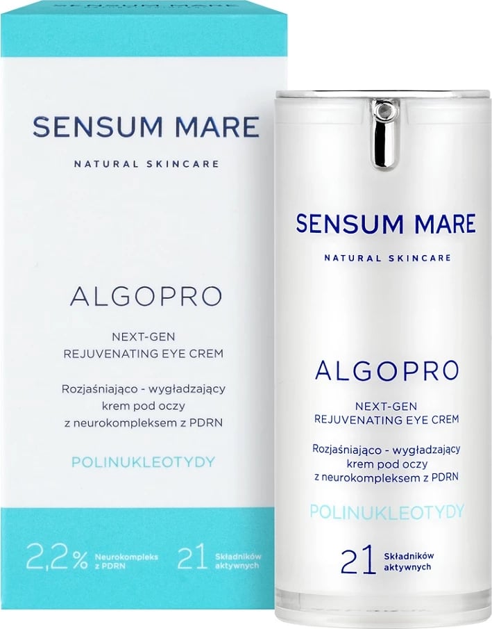 Krem për sy për femra Sensum Mare Algopro Brightening and Smoothing Eye Cream me 2.2% Neurocomplex nga PDRN, 15ml
