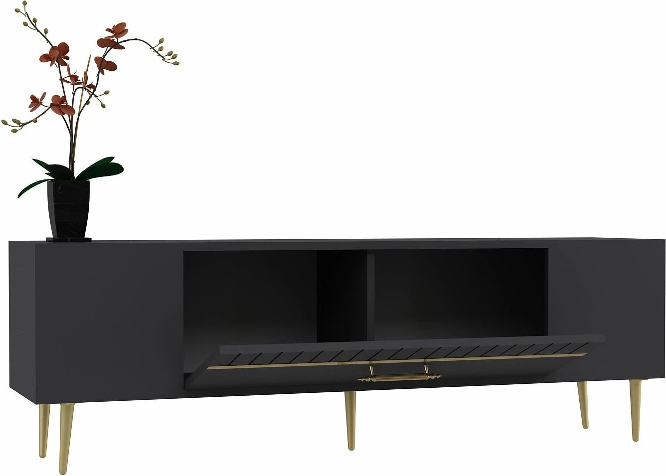 Komodë TV Skye Decor, anthracite, gold, Dekolp1