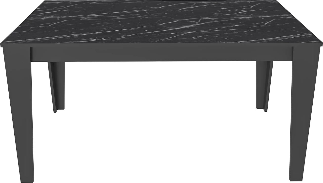 Tavolinë ngrënieje, Skye Decor, ngjyrë e zezë, efekt mermeri