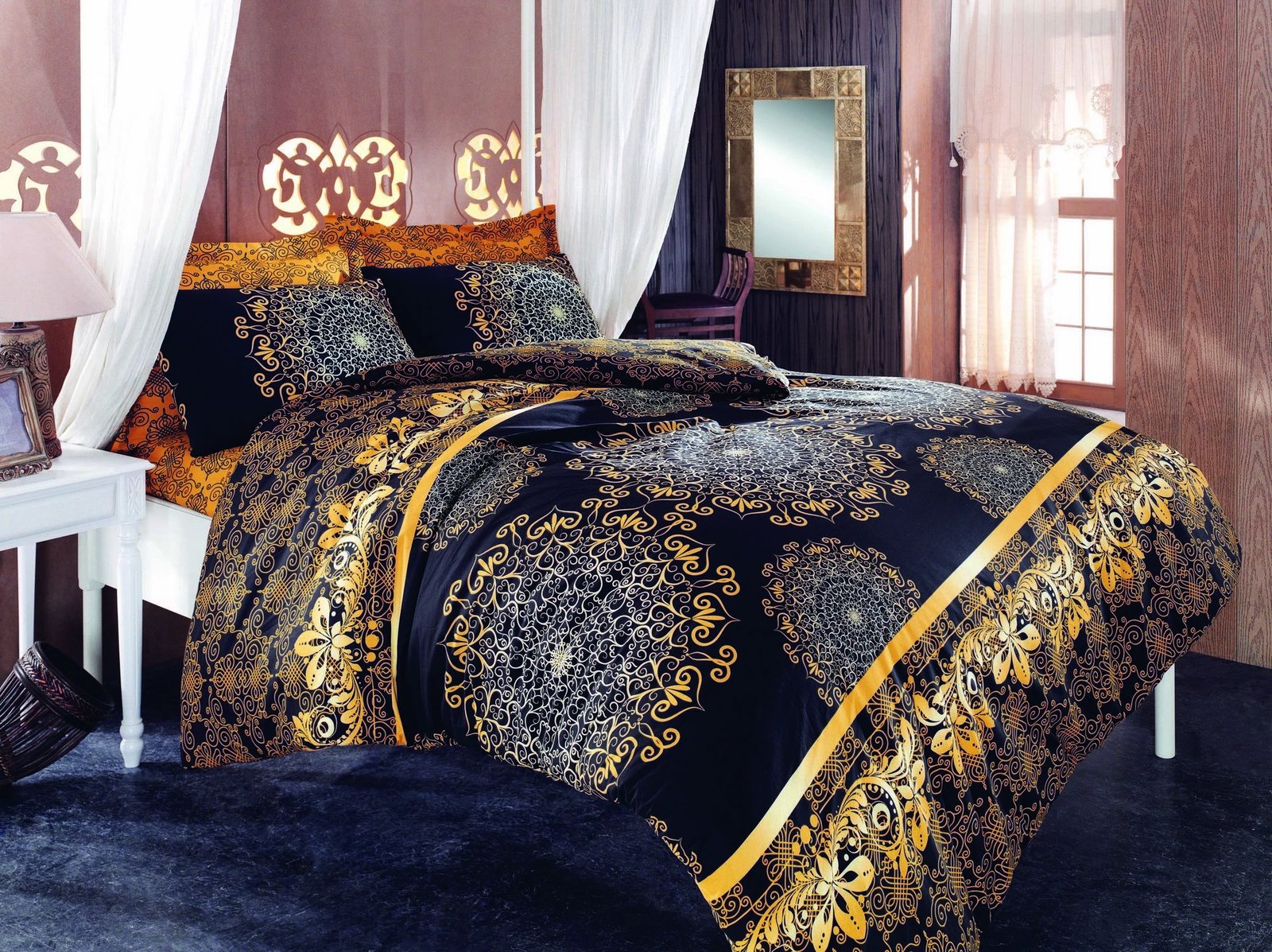 Set mbulesë për jorgan Single XL, Osmanlı, ngjyrë e verdhë