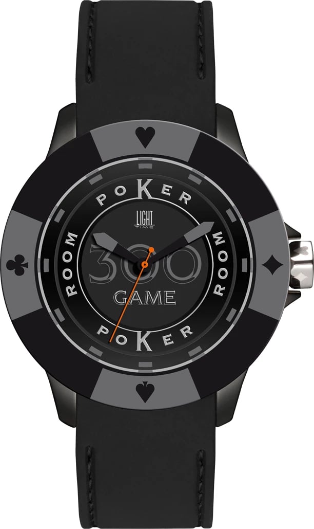 Orë dore për meshkuj LIGHT TIME Poker, e zezë