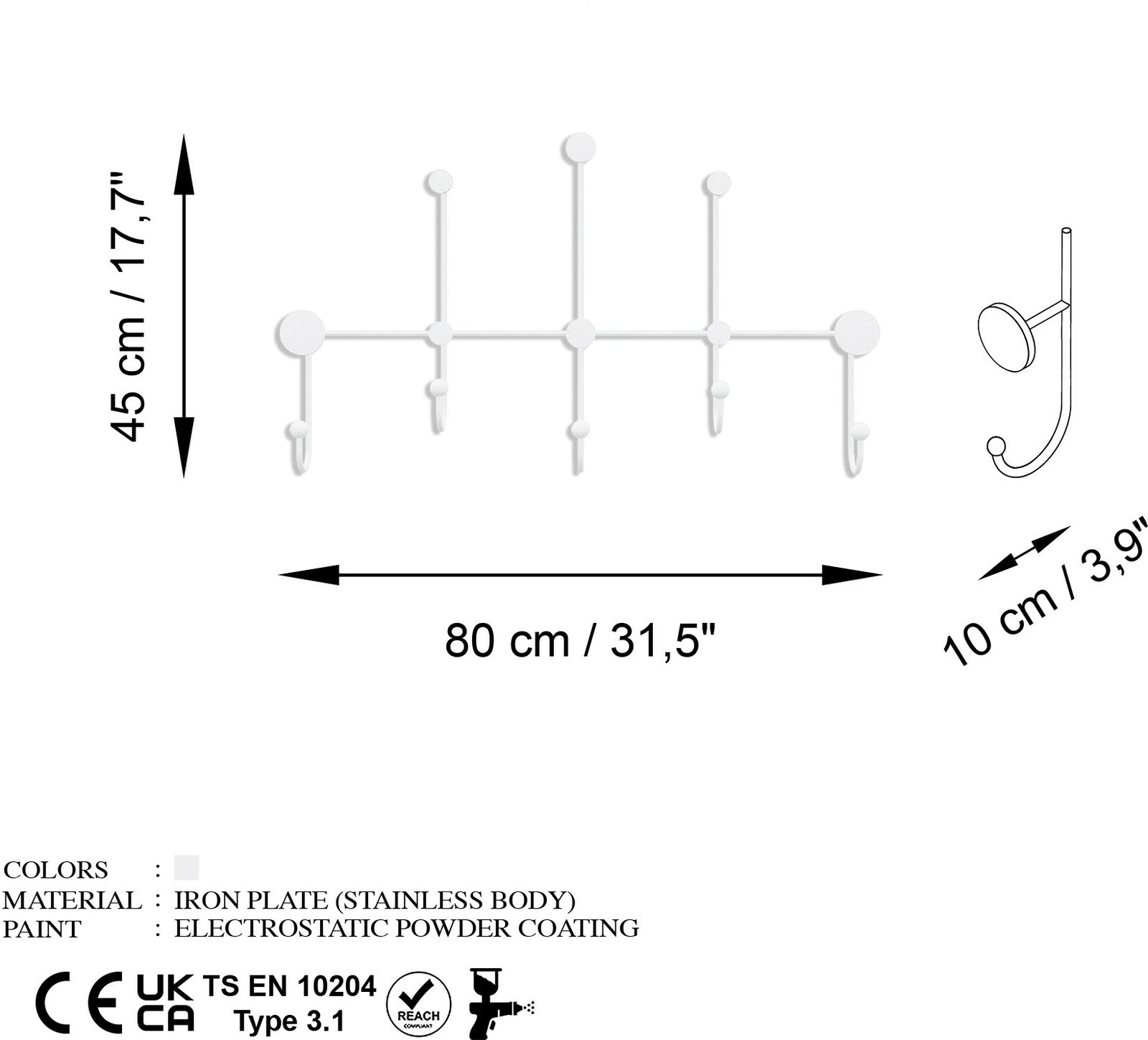 Varëse muri metalike Wallity, Iyon-B, e bardhë