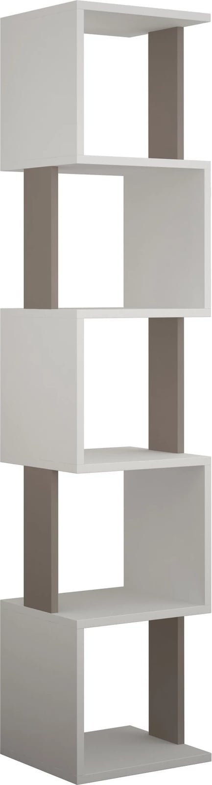 Raft librash Skye Decor, ngjyrë e bardhë dhe moka e çelët