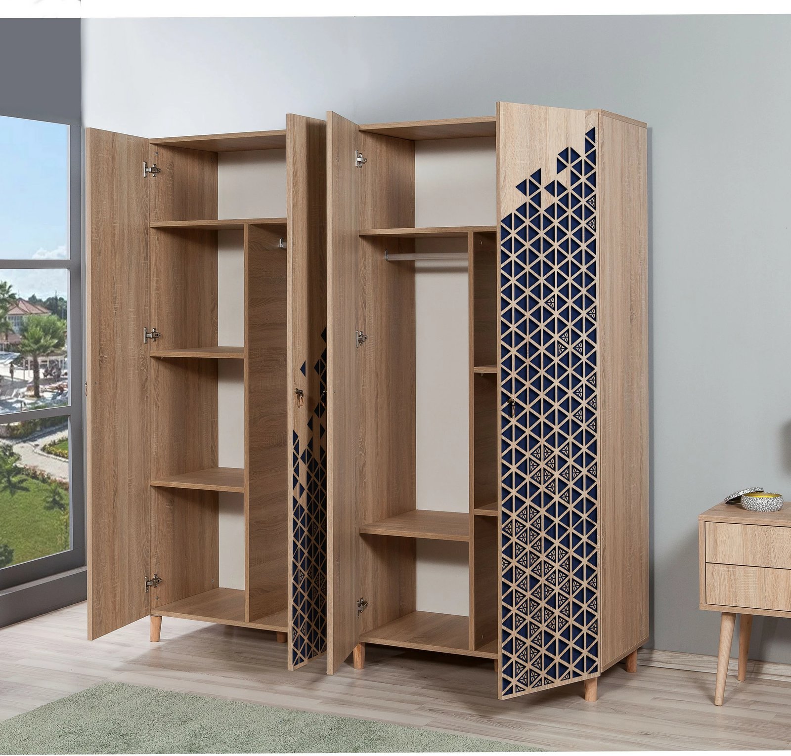 Dollap Hanah Home, İmaj-123, ngjyrë sonoma oak, model abstrakt