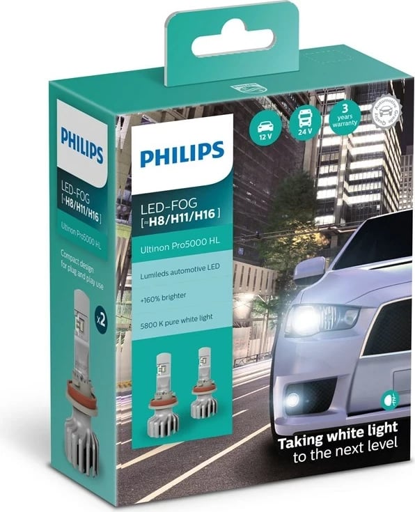 Llambë LED për vetura Philips H8/H11/H16 U50CW, set prej 2 copë Llambë LED për vetura Philips H8/H11/H16 U50CW, set prej 2 copë