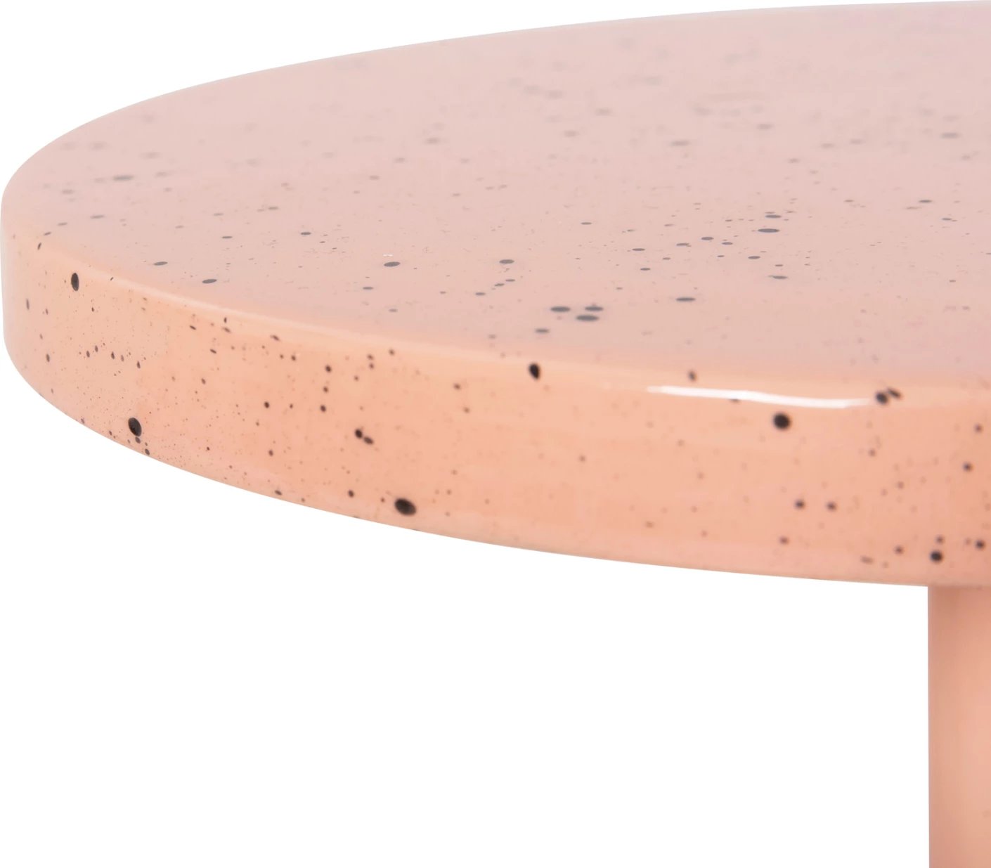 Tavolinë anësore BOMBAY FH4251.08 metalike, ngjyrë salmon me sipërfaqe tavoline me pika Φ25,5x51Hcm