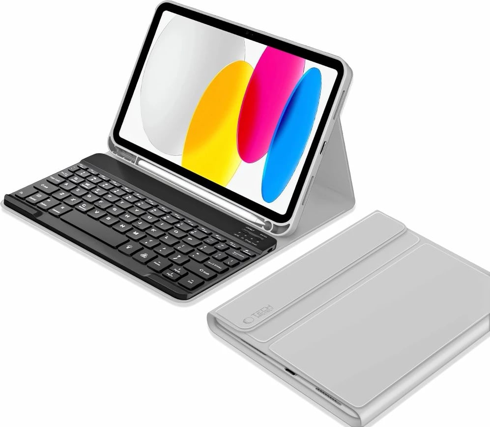 Mbështjellës me tastierë Tech-Protect SC Pen për iPad 10.9" (10 gen.) / 11" (11 gen.), Gri
