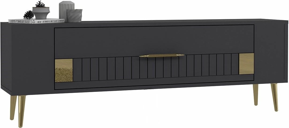 Komodë TV Skye Decor, anthracite, gold, Retrolp4