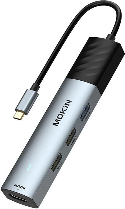 Kasë MOKiN MOUC6005 5-në-1, USB-C PD 3.0 100W, argjendtë
