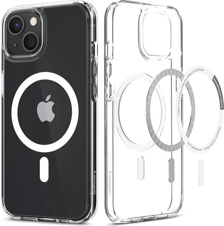 Mbështjellës Spigen Ultra Hybrid Mag për iPhone 13, MagSafe, Transparent/Bardhë