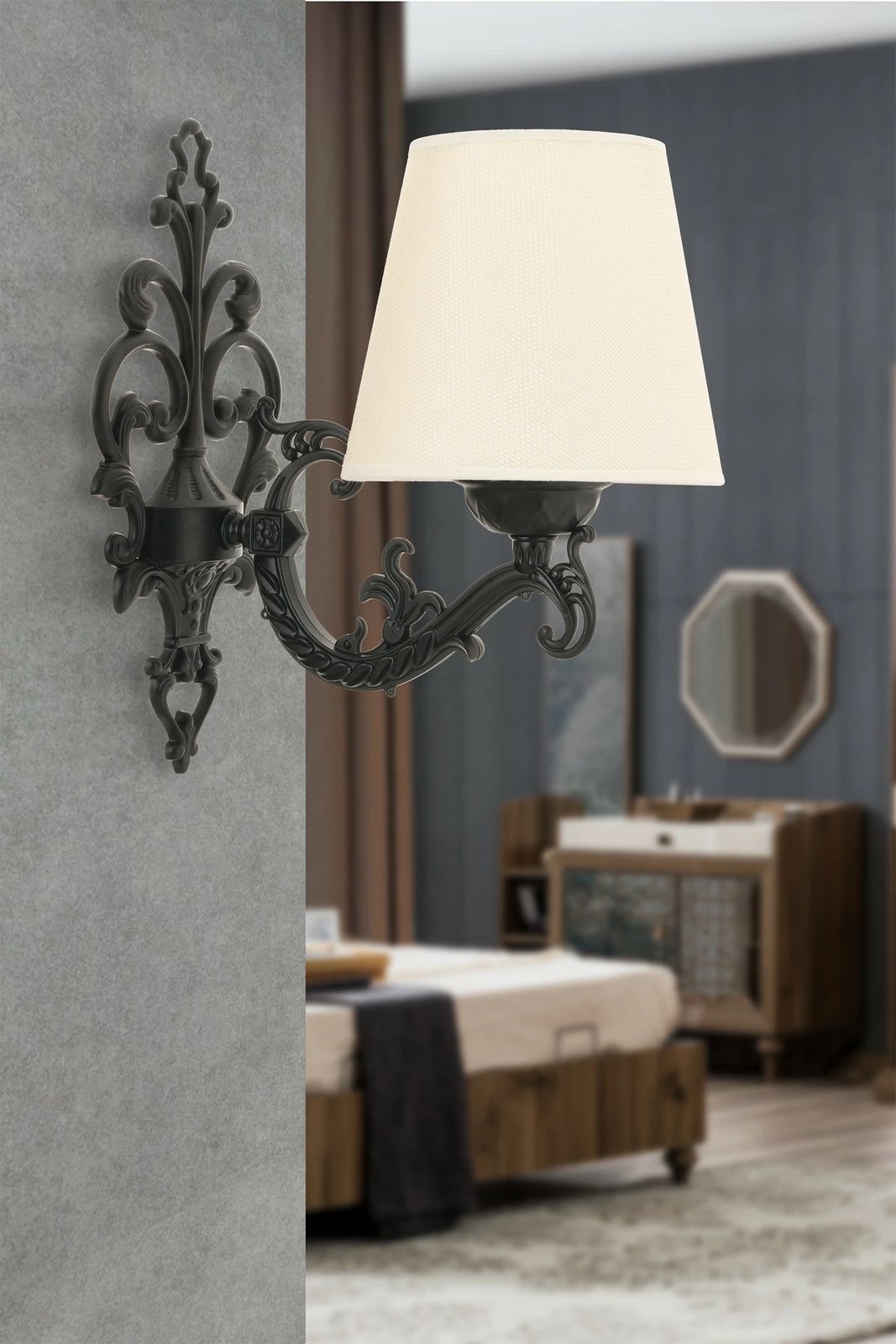 Llambë muri Opviq Claire, krem dhe e zezë