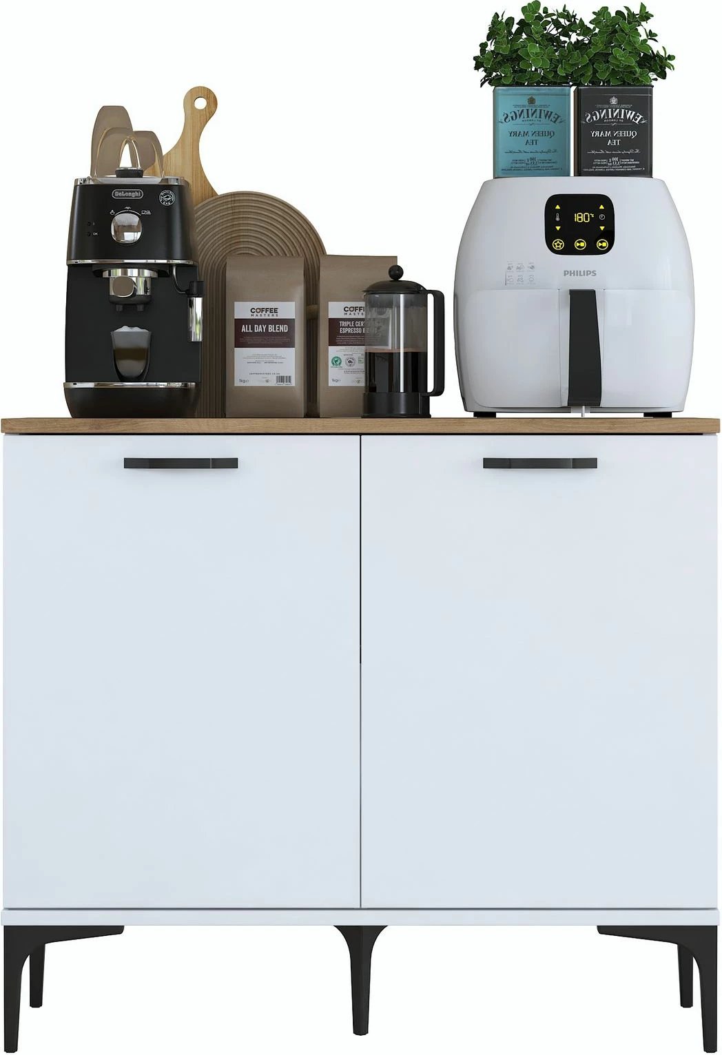 Stendë kafeje Skye Decor, ngjyrë arr dhe e bardhë, JE190 - 3793