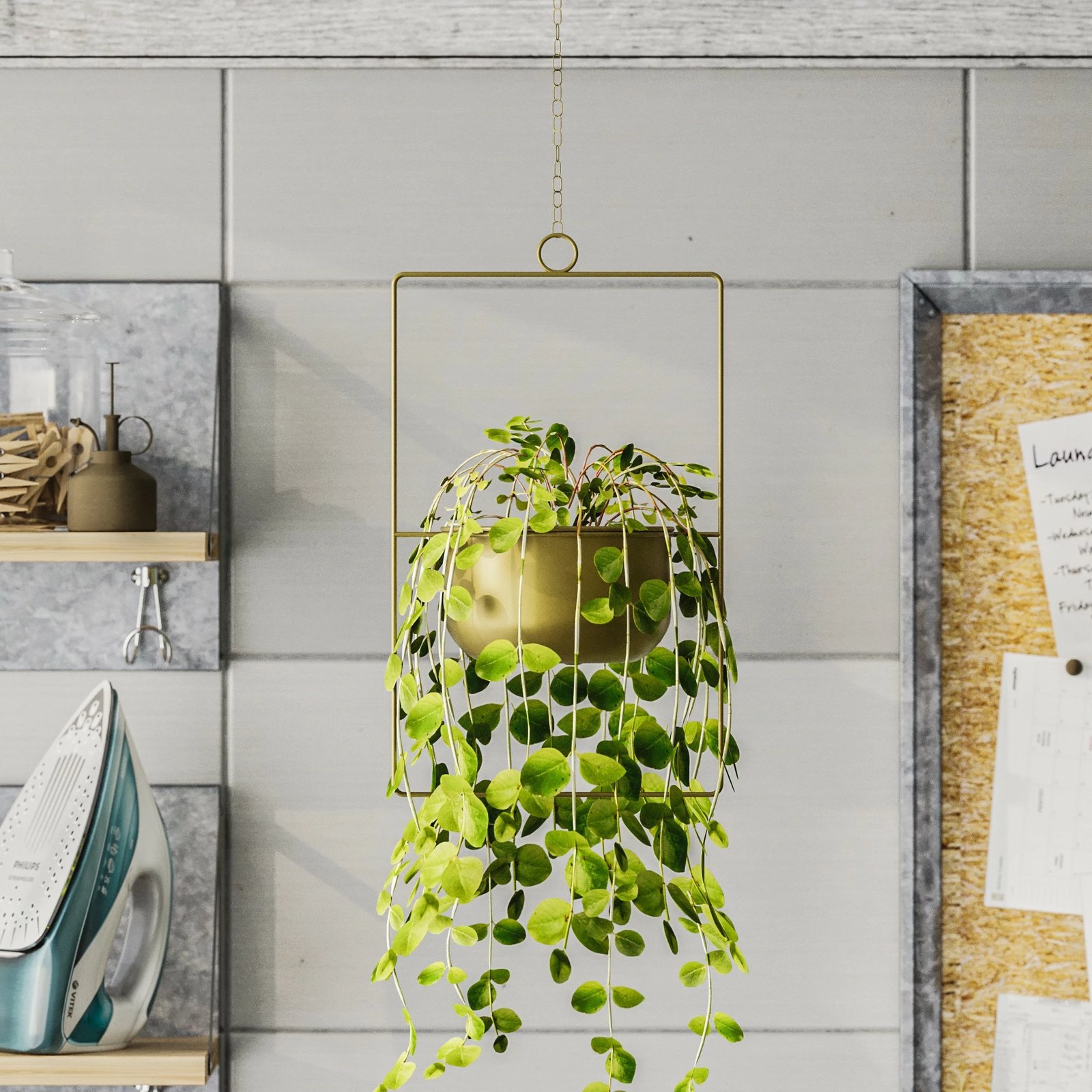 Vazo dekorative e varur, ngjyrë ari, Aberto Design, 25x40x17cm