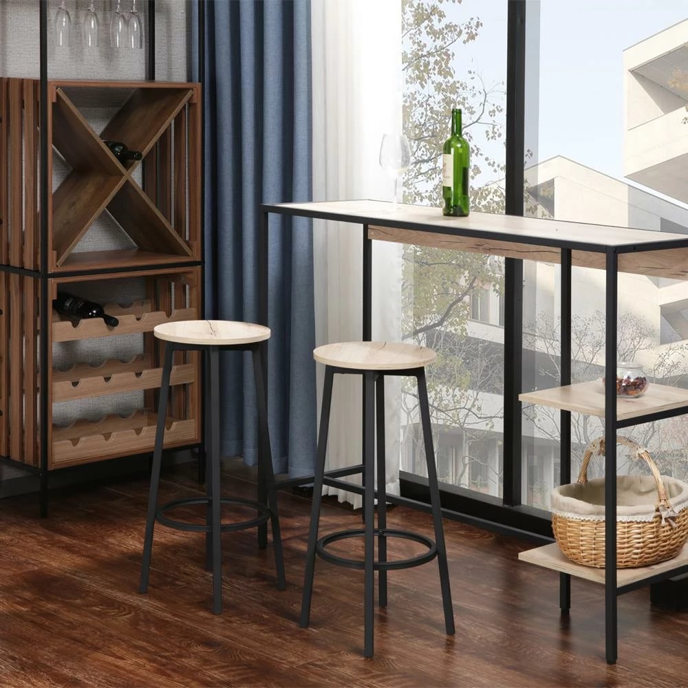 Set bar LANDMEGA Nextdeco, Metal, H100x44x124cm, Ngjyrë natyrale