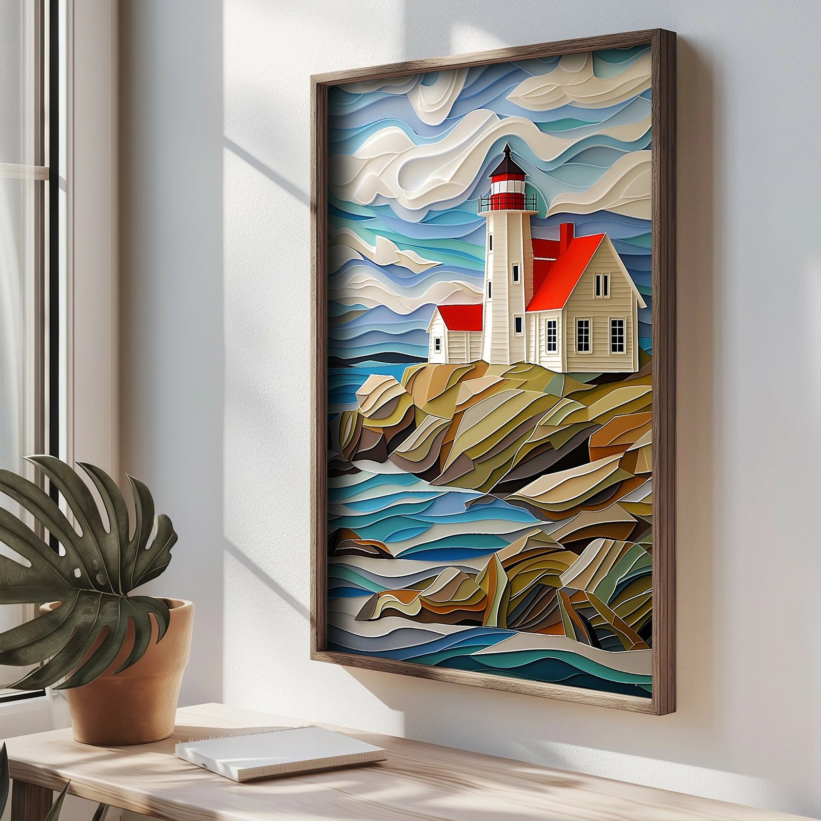 Pikturë dekorative me kornizë MDF, Wallity, TUN010-L, shumëngjyrëshe, 35x47x2 cm