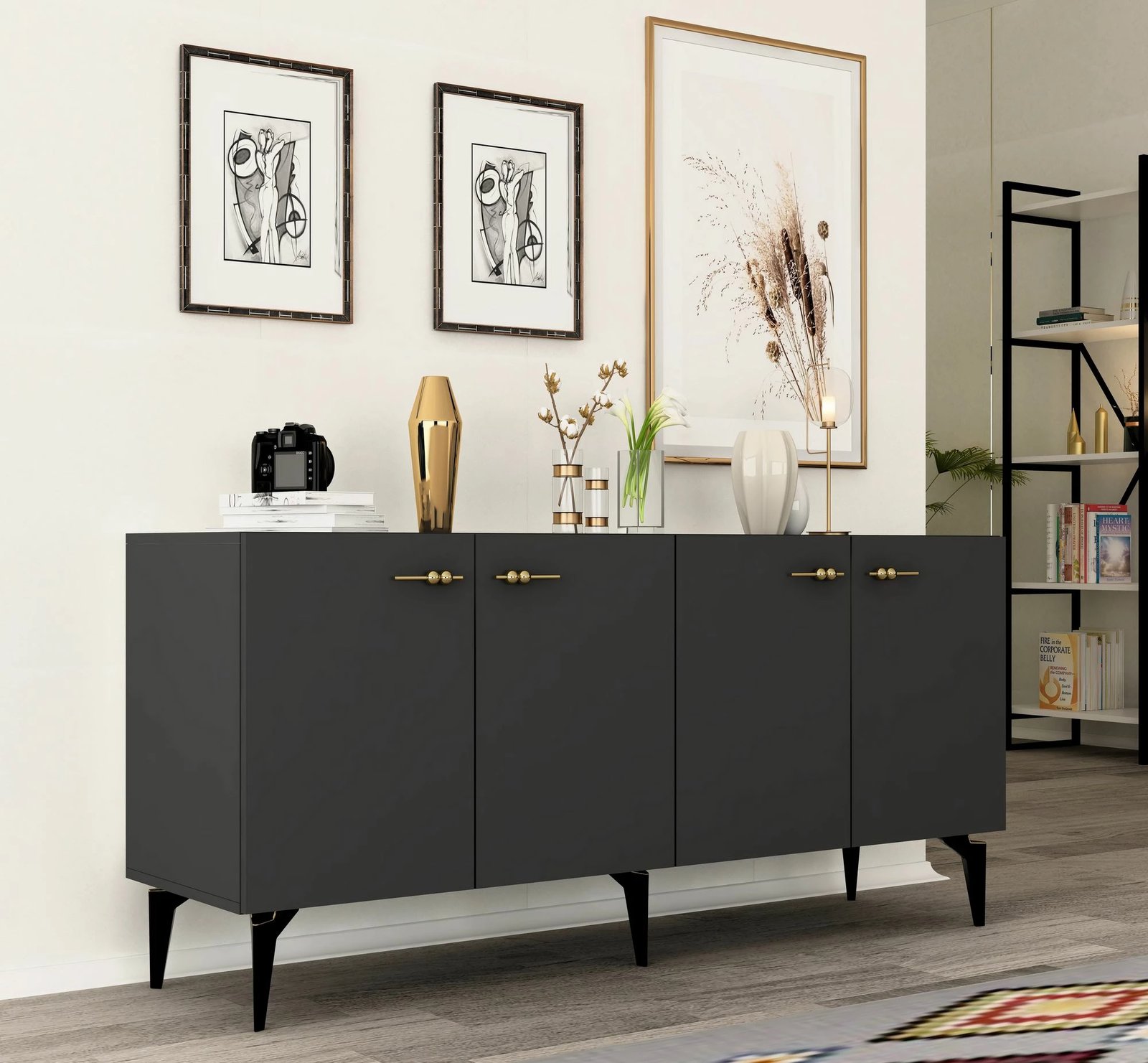 Konsolë Skye Decor, ngjyrë antracit, Rüya