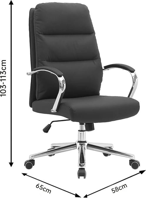 Karrige drejtorie për zyre, ngjyrë karamel, Normie, 58x65x103-111cm